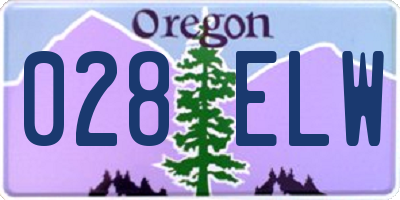 OR license plate 028ELW