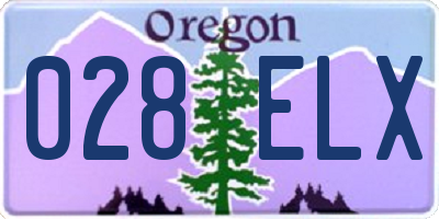 OR license plate 028ELX