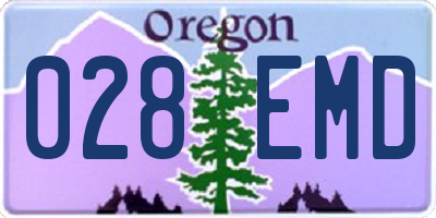 OR license plate 028EMD