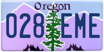 OR license plate 028EME
