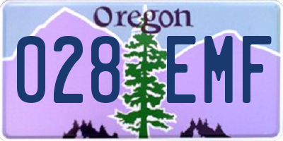 OR license plate 028EMF