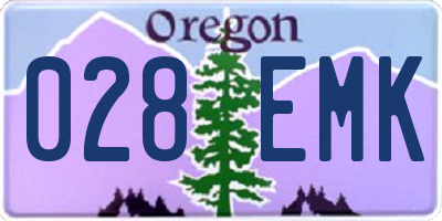 OR license plate 028EMK