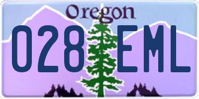 OR license plate 028EML