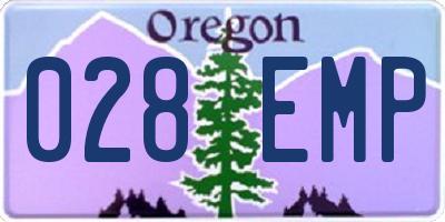 OR license plate 028EMP