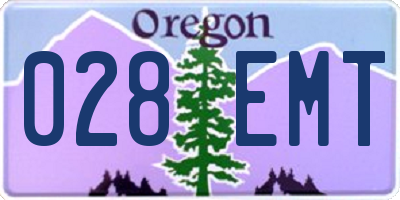 OR license plate 028EMT