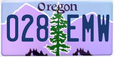 OR license plate 028EMW