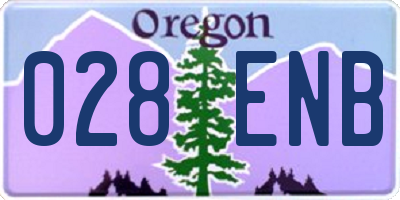 OR license plate 028ENB