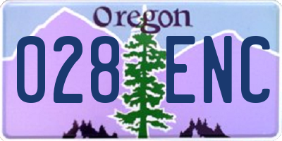 OR license plate 028ENC