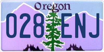 OR license plate 028ENJ
