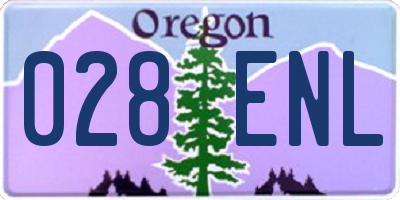 OR license plate 028ENL