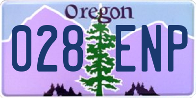 OR license plate 028ENP
