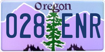 OR license plate 028ENR
