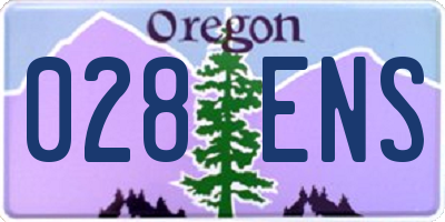 OR license plate 028ENS