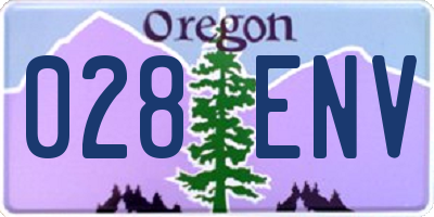 OR license plate 028ENV