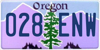 OR license plate 028ENW