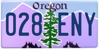 OR license plate 028ENY