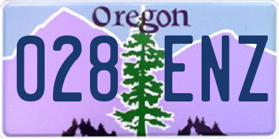 OR license plate 028ENZ
