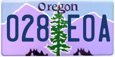OR license plate 028EOA