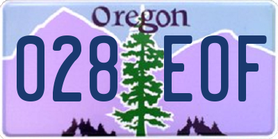 OR license plate 028EOF
