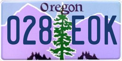 OR license plate 028EOK