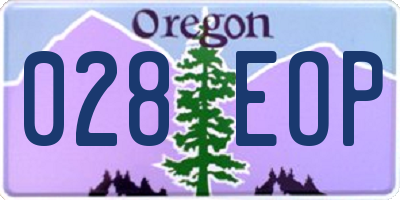 OR license plate 028EOP