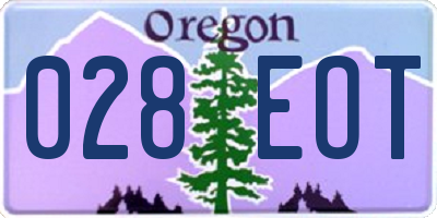 OR license plate 028EOT