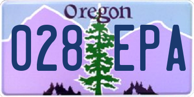 OR license plate 028EPA
