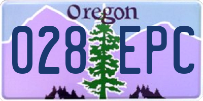 OR license plate 028EPC