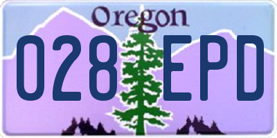 OR license plate 028EPD