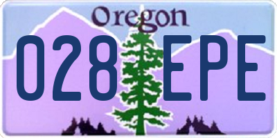 OR license plate 028EPE