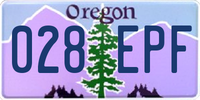 OR license plate 028EPF