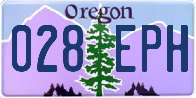 OR license plate 028EPH