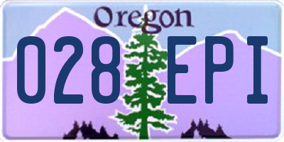 OR license plate 028EPI