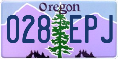 OR license plate 028EPJ