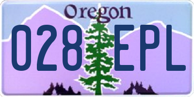 OR license plate 028EPL