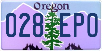 OR license plate 028EPO