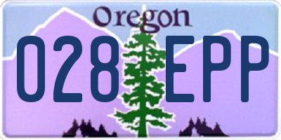 OR license plate 028EPP
