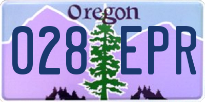 OR license plate 028EPR