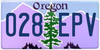 OR license plate 028EPV