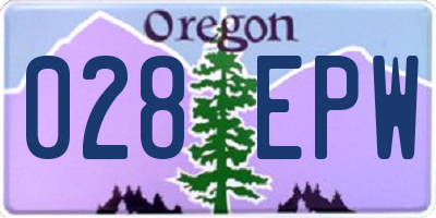 OR license plate 028EPW