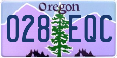OR license plate 028EQC