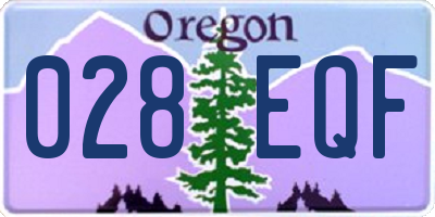 OR license plate 028EQF