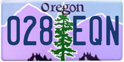 OR license plate 028EQN