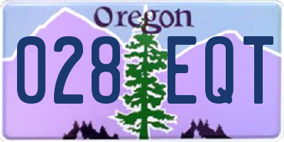OR license plate 028EQT