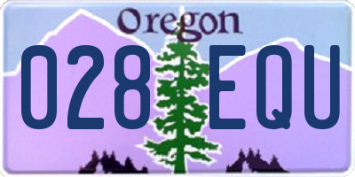 OR license plate 028EQU