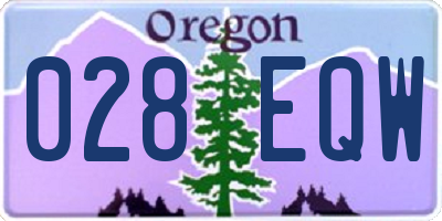 OR license plate 028EQW