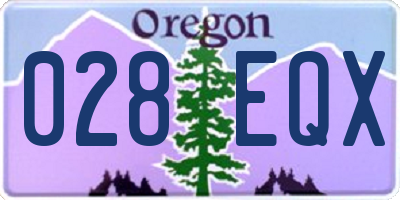 OR license plate 028EQX