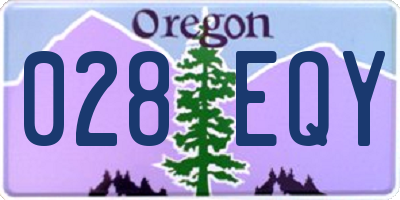 OR license plate 028EQY