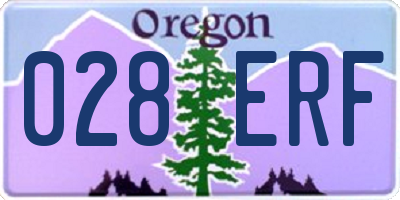OR license plate 028ERF