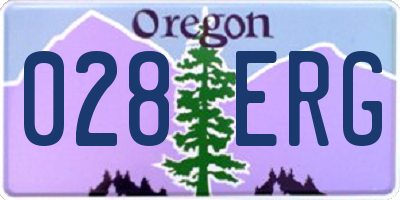 OR license plate 028ERG